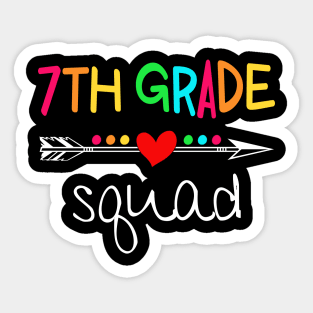 7th Grade Squad Seventh Teacher Student Team Back To School Shirt Sticker